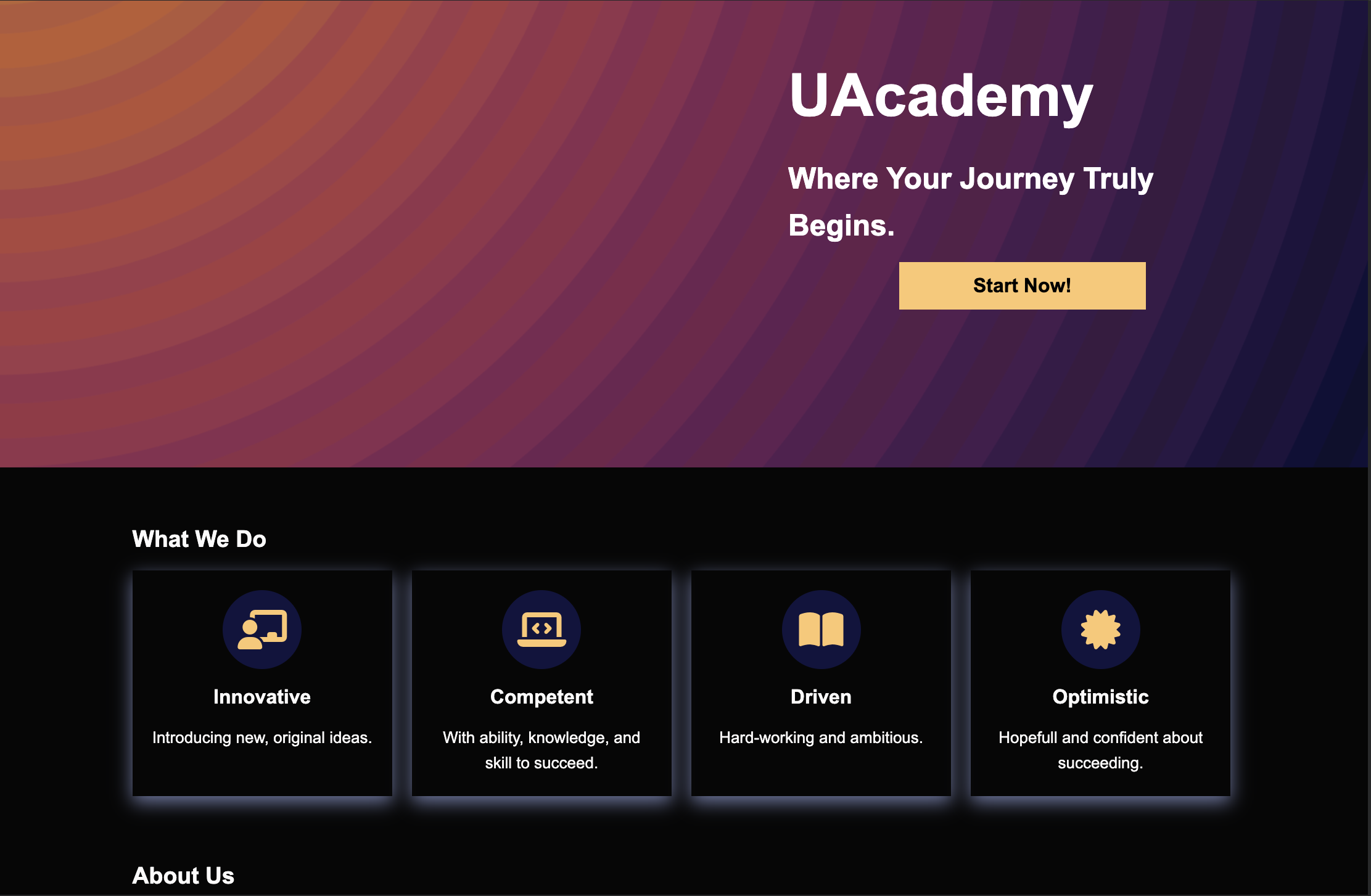 Screenshot of Business landing Website project