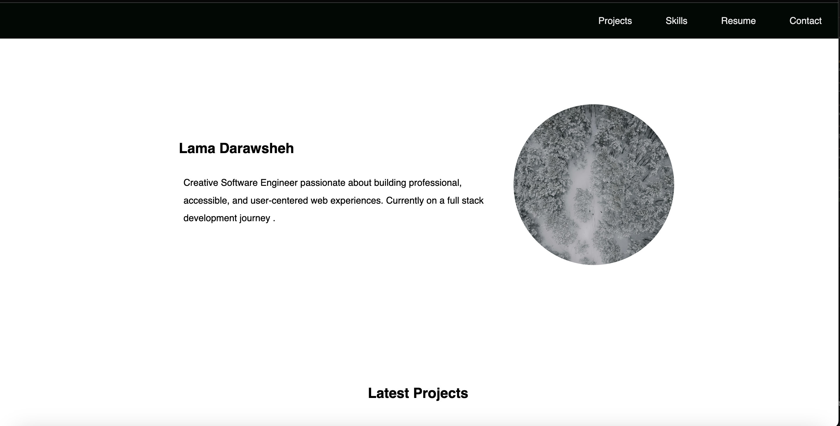 Screenshot of Portfolio project